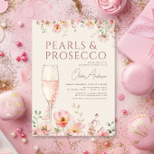 Invitation Pearls & Prosecco Wildflower Bridal Shower