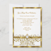 Invitation Pearls White Gold Élégante fête d'anniversaire 2 (Dos)