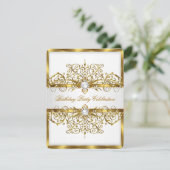 Invitation Pearls White Gold Élégante fête d'anniversaire 3 (Debout devant)