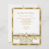 Invitation Pearls White Gold Élégante fête d'anniversaire 3 (Dos)