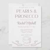 Invitation Pearlss & Prosecco Bridal rose / Douche de lingeri (Devant)