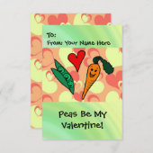 Invitation Peas Be My Valentine (Devant / Derrière)