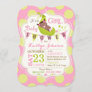 Invitation Peas dans un pod Africain Baby shower fille Invita