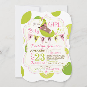 Invitation Peas dans un pod Africain Baby shower fille Invita