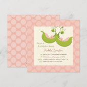 Invitation Peas dans une Pod Girl Twins Baby shower Invitatio (Devant / Derrière)