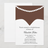 Invitation Peau de brun de collier de perle de robe de (Devant / Derrière)