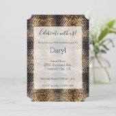 Invitation Peau de serpent noir Brown or (Debout devant)