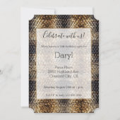 Invitation Peau de serpent noir Brown or (Devant)