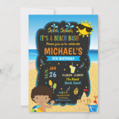 Invitation Peau d'obscurité d'été de garçon de piscine de (Devant)