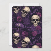 Invitation Peau florale violet fête d'Halloween (Dos)