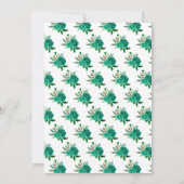 Invitation Peau foncée Princesse Vert Floral Quinceanera (Dos)