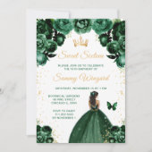 Invitation Peau foncée Vert foncé Princesse Sweet sixteen (Devant)