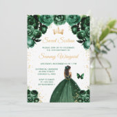 Invitation Peau foncée Vert foncé Princesse Sweet sixteen (Debout devant)