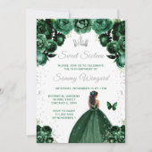 Invitation Peau foncée Vert foncé Princesse Sweet sixteen (Devant)
