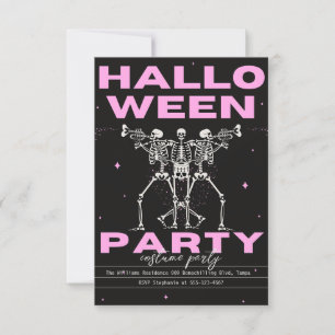 Invitation Peau gothique Vintage de la fête d'Halloween pour
