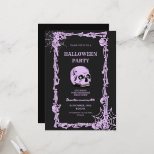 Invitation Peau gothique Vintage de la fête d'Halloween pour