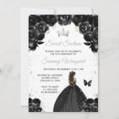 Invitation Peau noire princesse Sweet sixteen (Devant)