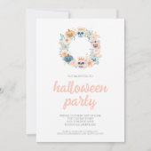 Invitation Peau rose éffrayant Fête d'Halloween (Devant)