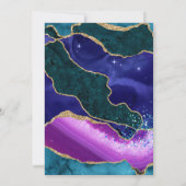 Invitation Peau, rose et Turquoise Parties scintillant or Aga (Dos)