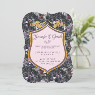 Invitation Peau rose gothique romantique Moody