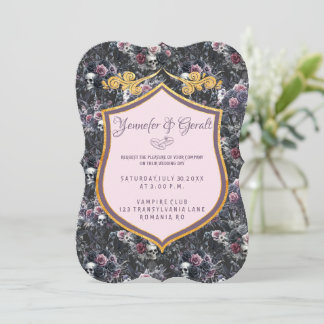 Invitation Peau rose gothique romantique Moody