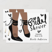 Invitation Peau Tan Brown Haut talons Fête des mariées Lune S (Devant / Derrière)