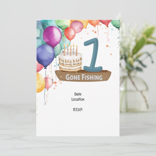 Invitation Pêche 1er anniversaire (Debout devant)