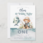 Invitation Pêche 1er anniversaire Boy O-Fish-Ally Party (Devant)