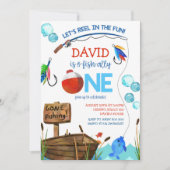 Invitation Pêche 1er anniversaire Garçon O-fish-ally (Devant)