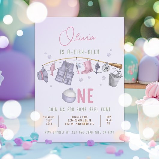 Invitation Pêche 1er Anniversaire O-Fish-Ally Un Anniversaire