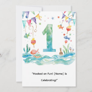 Invitation Pêche 1er anniversaire pour Little Anglers Party