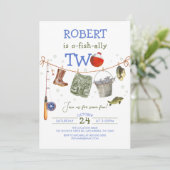 Invitation Pêche 2e anniversaire Blue Boy O-fish-ally (Debout devant)
