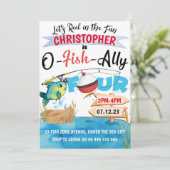 Invitation Pêche 4e anniversaire O-Fish-Ally Four Boy (Debout devant)