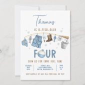 Invitation Pêche 4e anniversaire O-Fish-Ally Quatre anniversa (Devant)