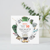 Invitation Pêche 50e anniversaire Pêcheur en plein air Campin (Debout devant)