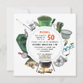 Invitation Pêche 50e anniversaire Pêcheur en plein air Campin (Devant)