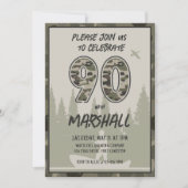 Invitation Pêche 90e Anniversaire Camouflage Forêt forestière (Devant)