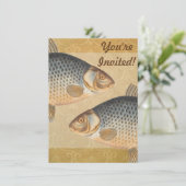 Invitation Pêche à la carpe peinture à l'eau douce (Debout devant)