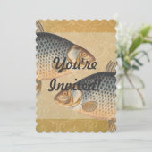 Invitation Pêche à la carpe peinture à l'eau douce (Debout devant)