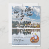 Invitation Pêche à la retraite à l'aquarelle du lac (Devant)