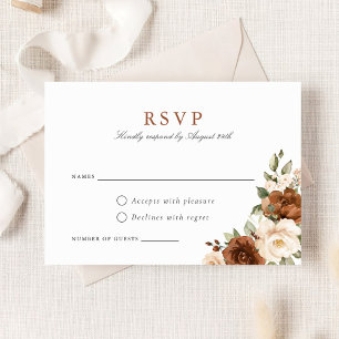 Invitation Pêche à la rouille florale - Mariage de verdure Ca