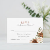 Invitation Pêche à la rouille florale - Mariage de verdure Ca (Debout devant)