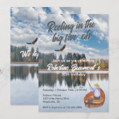 Invitation Pêche À L'Aquarelle À La Fête Du 50E Anniversaire  (Devant / Derrière)