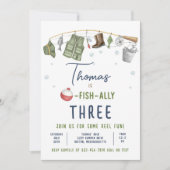 Invitation Pêche Anniversaire Fête Garçon O-Fish-Ally Anniver (Devant)