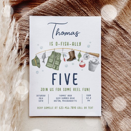 Invitation Pêche Anniversaire O-Fish-Ally Le Gros Anniversair