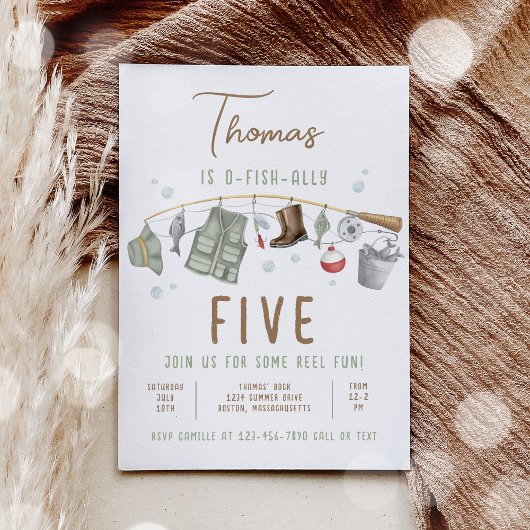 Invitation Pêche Anniversaire O-Fish-Ally Le Gros Anniversair