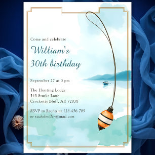 Invitation Pêche Anniversaire pour Hommes 30e fête d'annivers