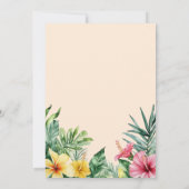 Invitation Pêche Aquarelle Tropical Floral (Dos)