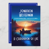 Invitation Pêche au coucher du soleil Fête de la vie (Devant / Derrière)