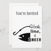Invitation Pêche au sineur de la ligne de Hook (Devant / Derrière)